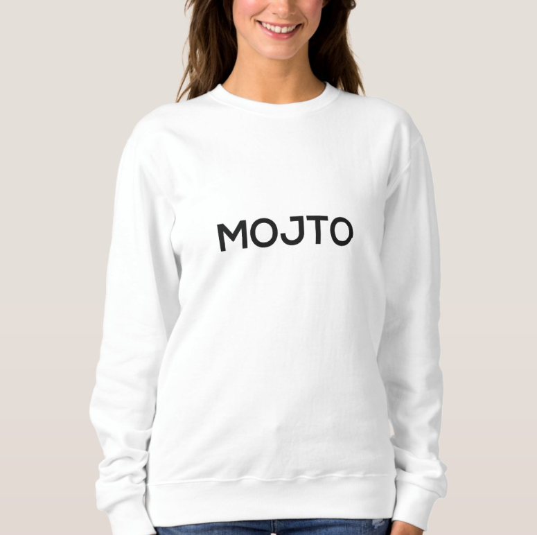 MOJTO WOMAN CREWNECK SWEATSHIRT WHITE